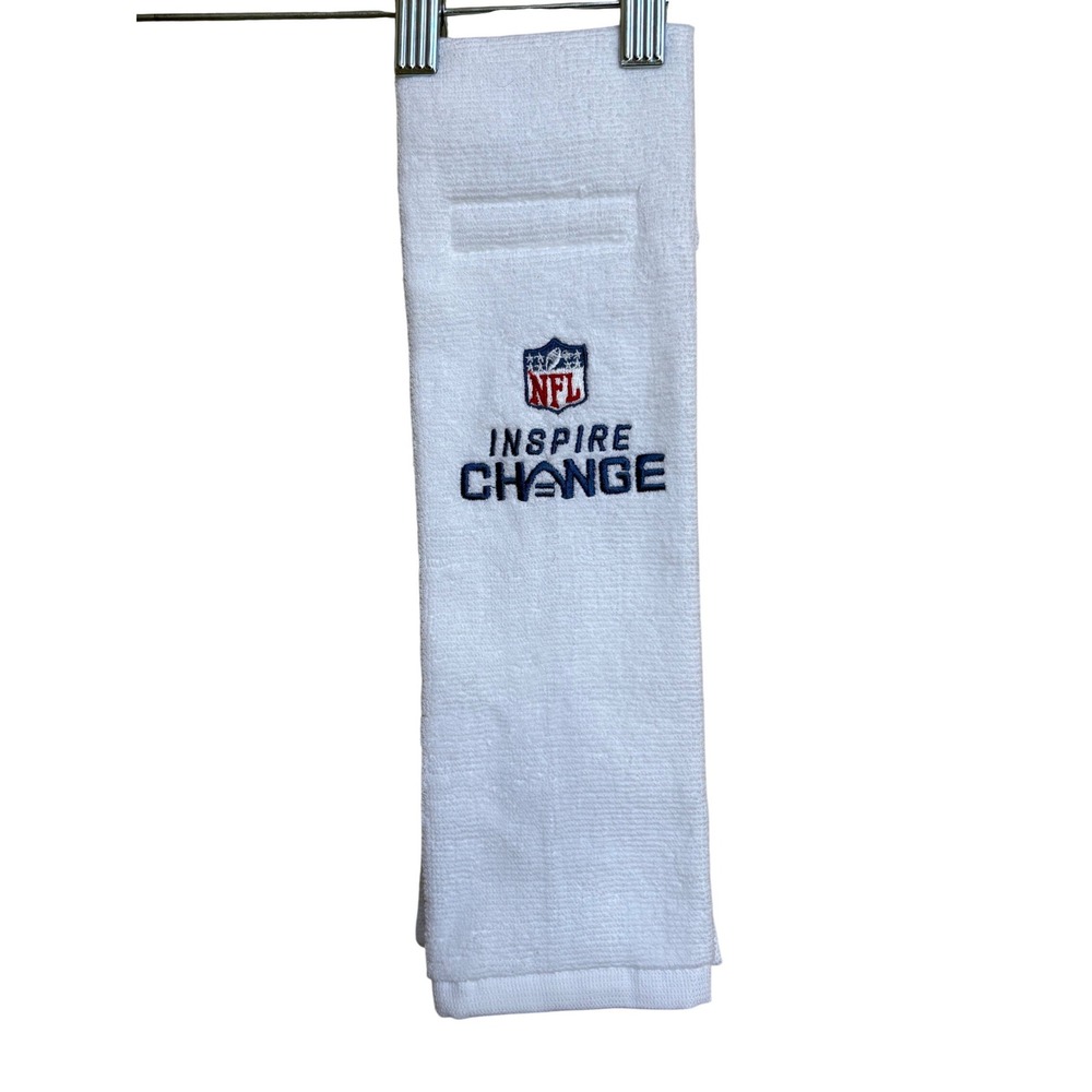 NWOT NFL Inspire Change White Football Sideline Towel Northwest Company 14.5x4.5